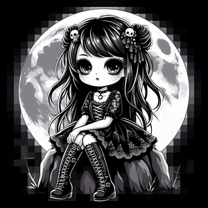 Goth girl with moon